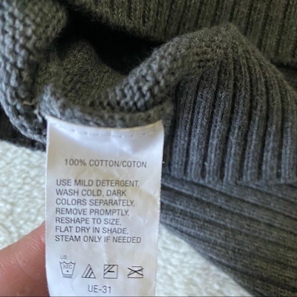 ARROW Grey Knit Ribbed sweater crew neck 100% cotton - Picture 5 of 7